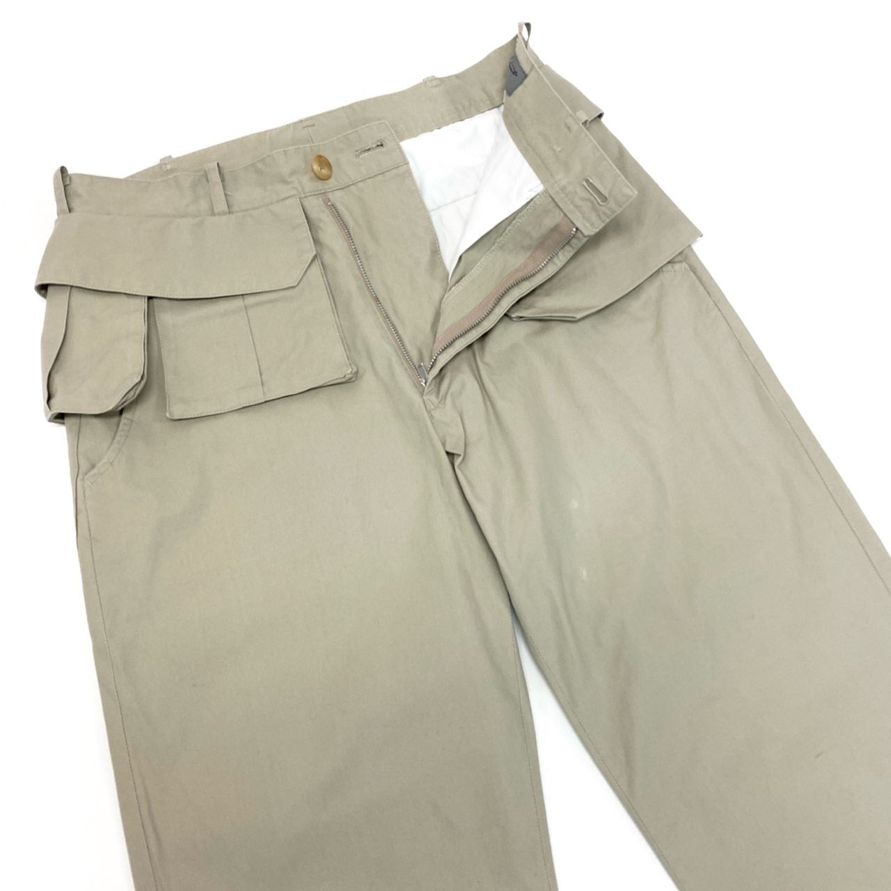 11k28 yohji yamamoto pour homme ヨウジヤマモト プールオム マルチポケット 変形デザイン チノパン ボトムス 2 ベージュ コットン メンズu02t