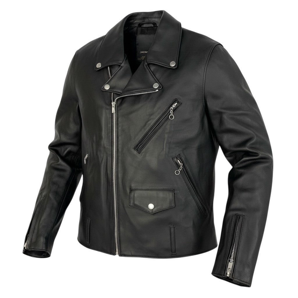 24e14 【美品】JACKROSE ジャックローズ ダブルライダースジャケット レザージャケット 21AW-JRB01 3サイズ ブラック 羊革 メンズ 男性用k02i