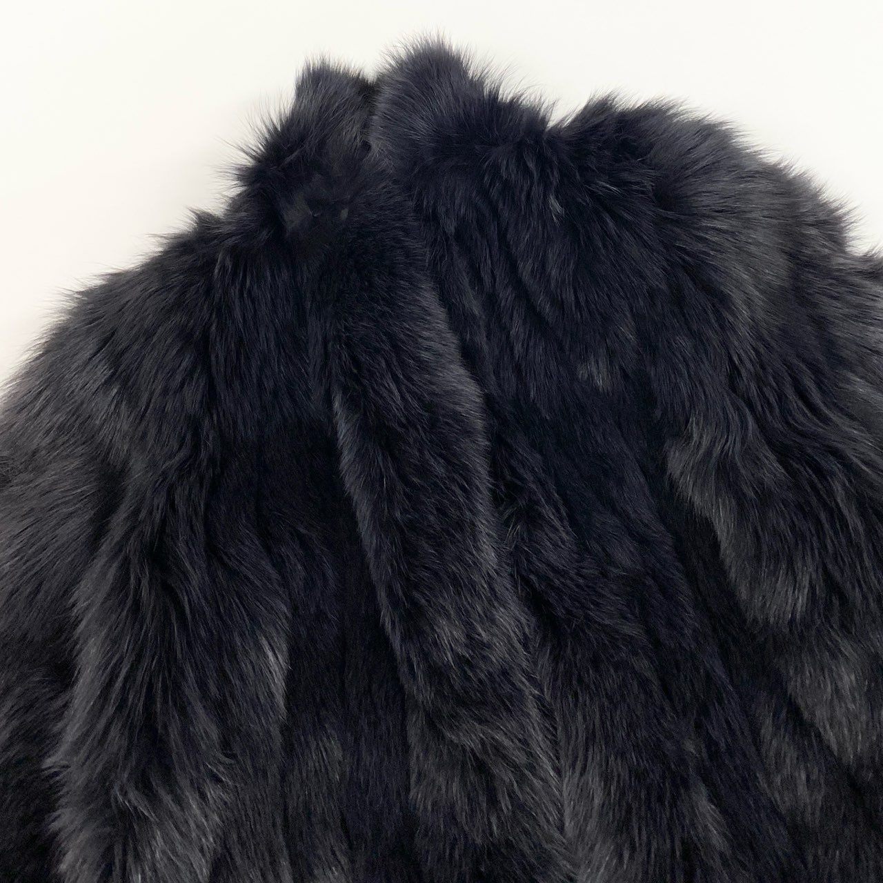 71a15 SAGA FOX サガフォックス 銀サガ 染め フォックスファーコート サイズF ブラック 最高級本毛皮 Fox Fur Black Coatt18r