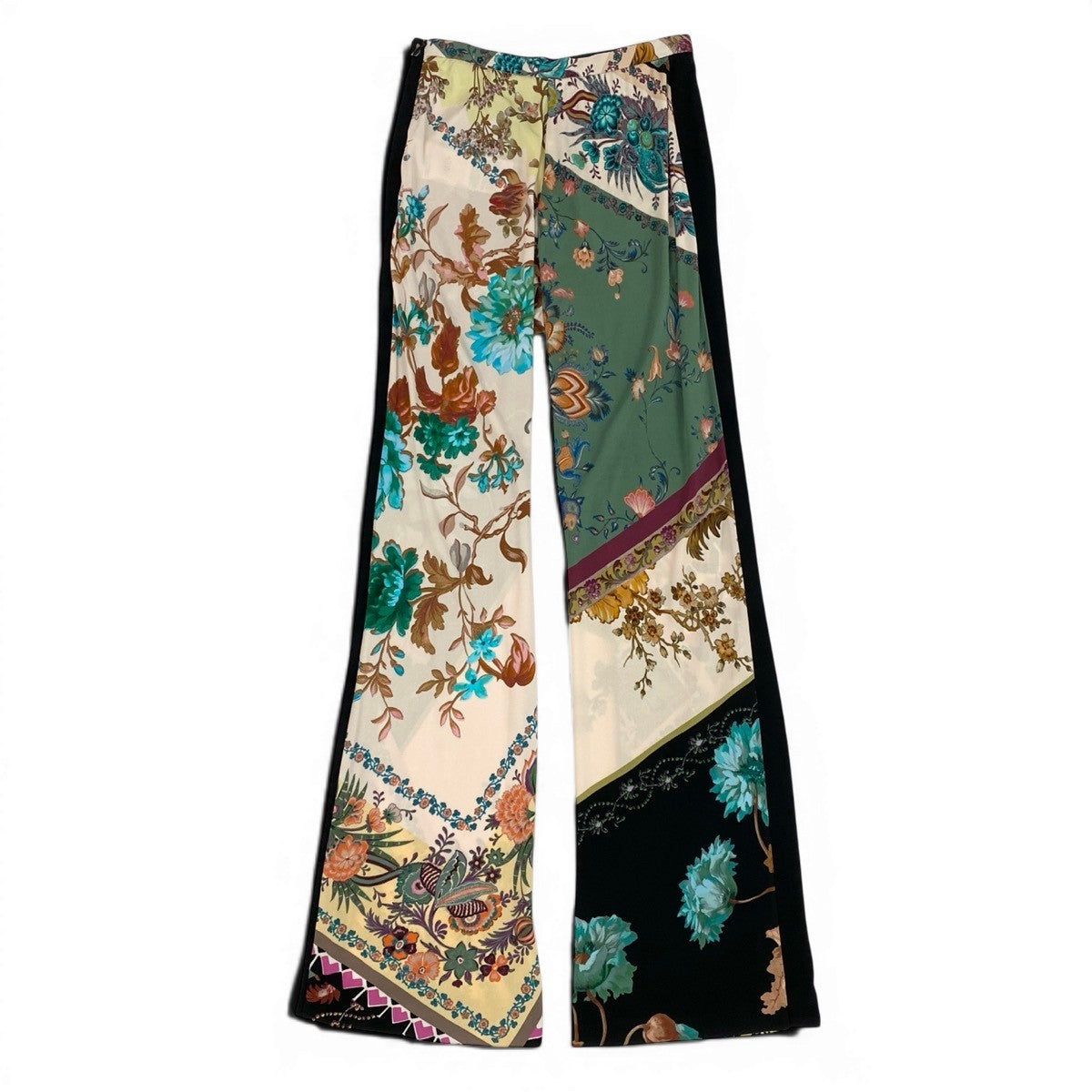 12f5 ETRO エトロ 美しい花柄プリント レーヨンパンツ ロング  サイズ38 イタリア製 マルチカラー レーヨン100％ レディース 女性服u02t