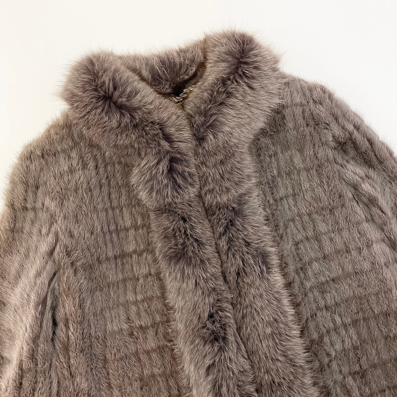 44c21 SAGA MINK サガミンク 染めミンク × フォックスファー コート サイズ11 ブラウン × ホワイト 本毛皮 Mink × Fox Fur Coatt18r