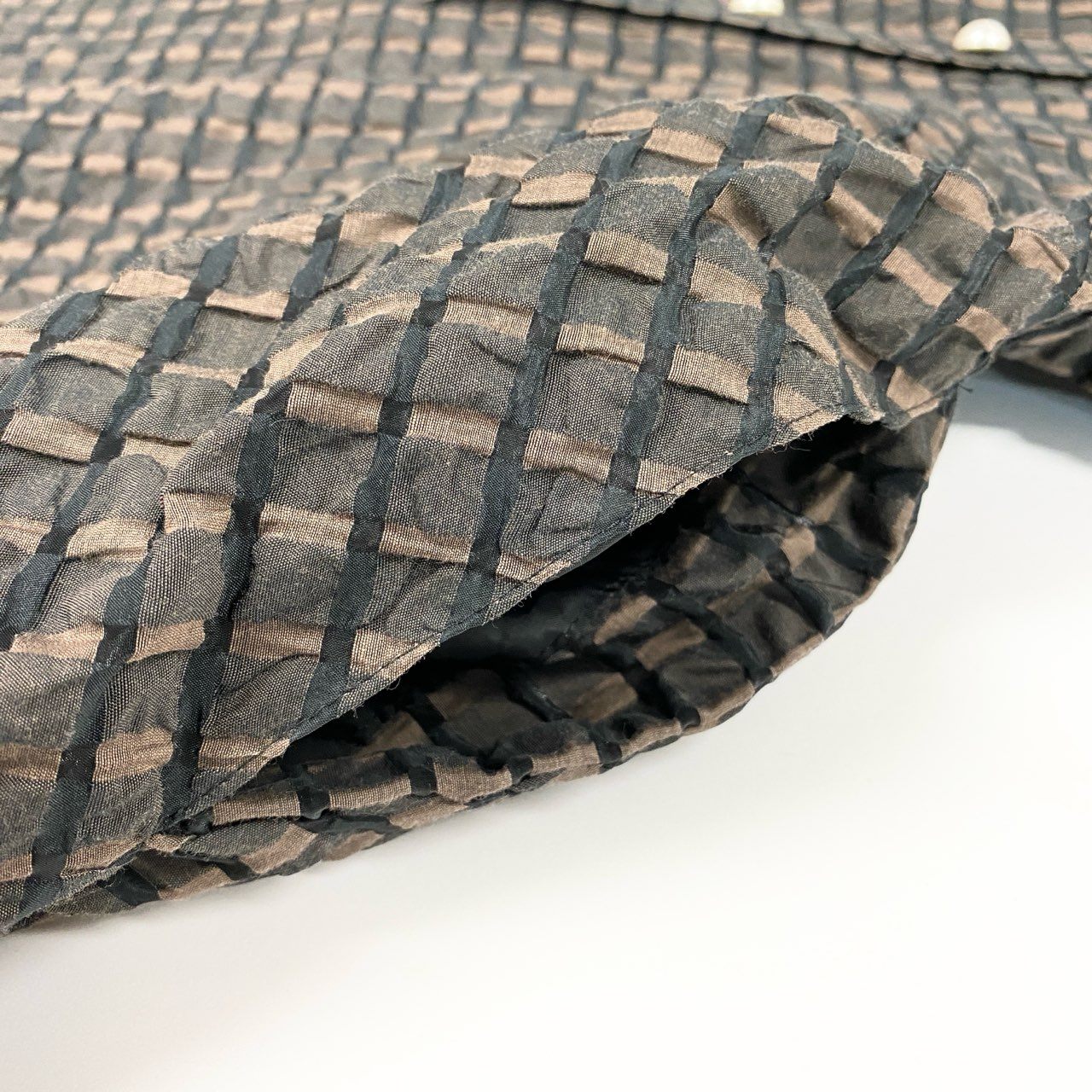 14a28 Rene ルネ ノースリーブワンピース ノースリーブワンピース Aライン 襟付き パールボタン 38 ブラウン レディース 女性用u02t