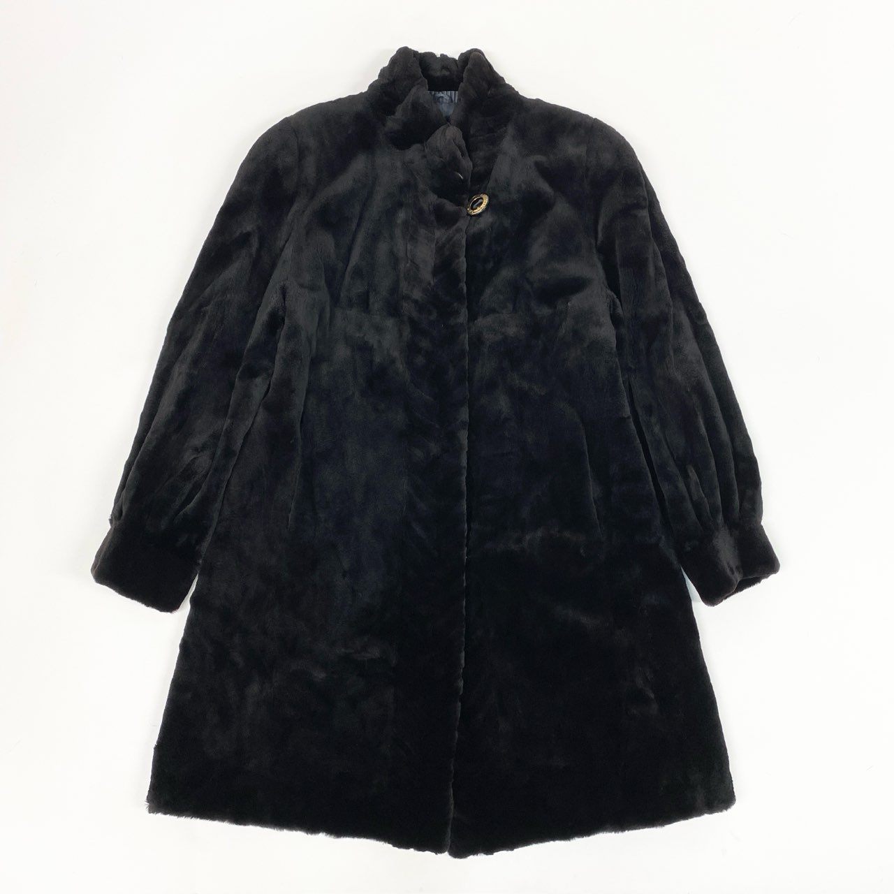 67b16 Giovanni Valentino ヴァレンティノ SAGA MINK サガミンク シェアードミンクファー ロングコート サイズF ブラック 最高級本毛皮 Mink Fur Long Coatt18r