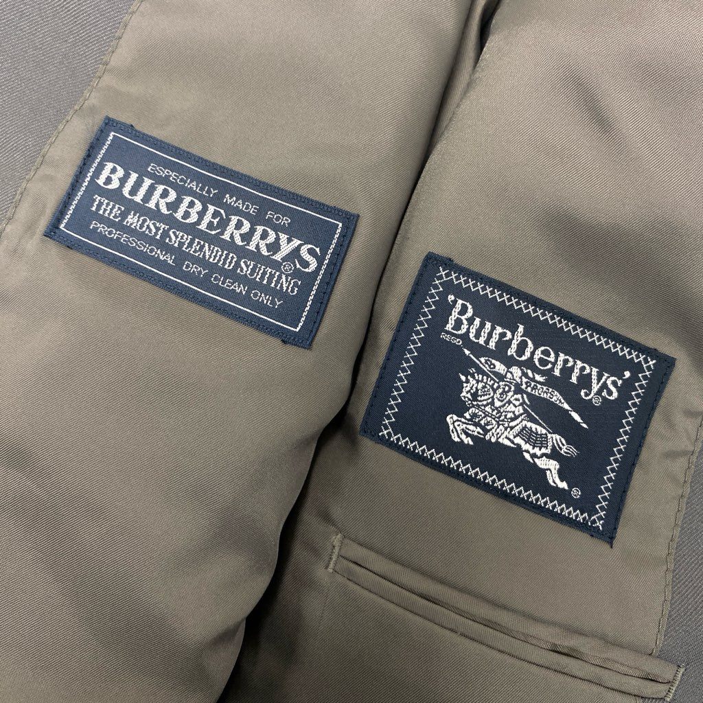22l28 BURBERRY バーバリーズ スーツセットアップ テーラードジャケット スラックスパンツ 96-86-170AB5 ブラウングレー ウール100％ メンズ 男性用o07t