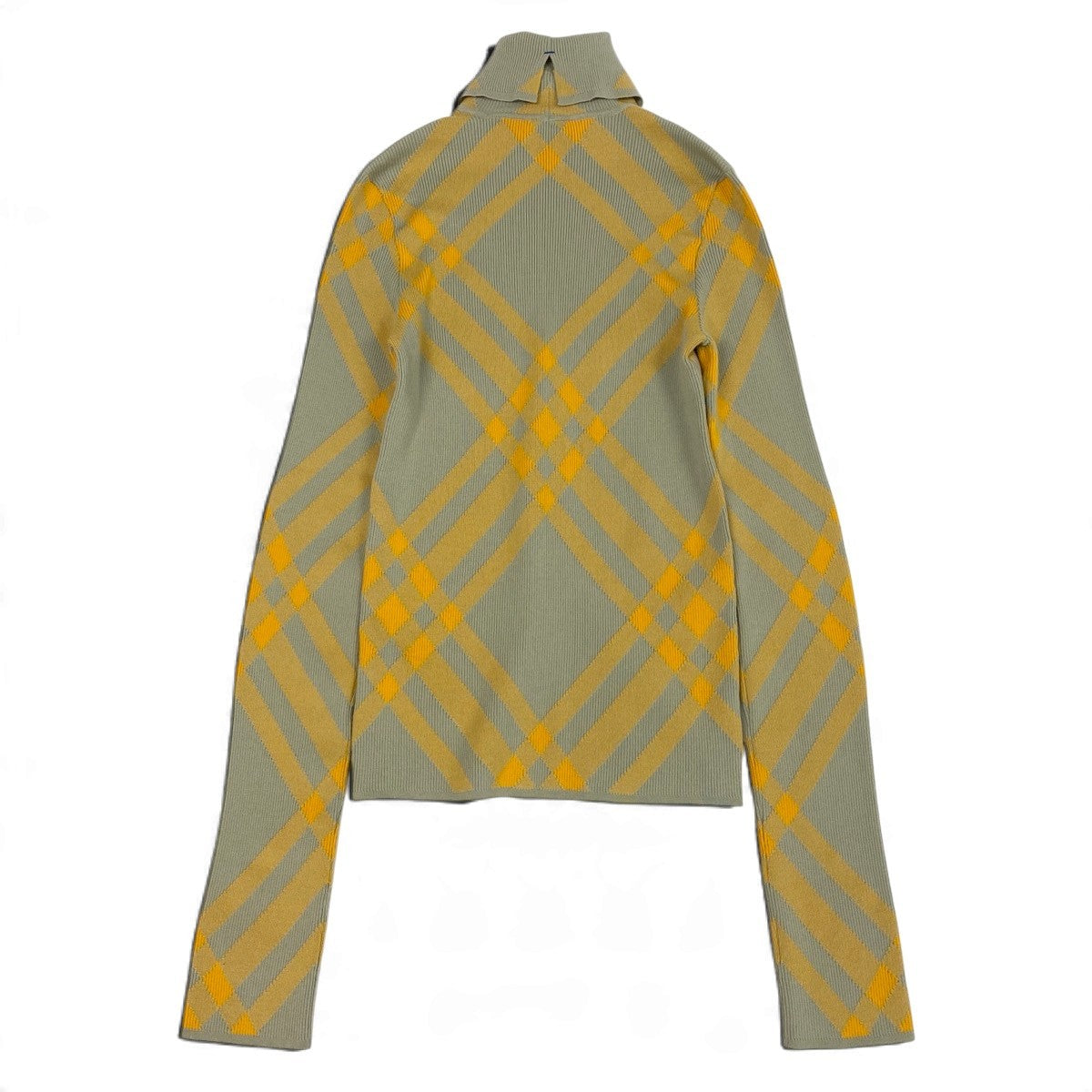 Mj13 【未使用タグ付】 BURBERRY バーバリー タートルネック リブニットセーター バイカラー 8077465 サイズXXS ベージュ イエロー メンズu02t