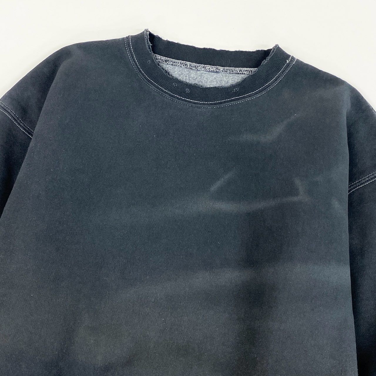 34j28 ANCELLM アンセルム 22SS DAMAGE SWEAT SHIRT ダメージ加工 スウェットトレーナー プルオーバー  ANC-CT08 ワンサイズ ブラックo07t