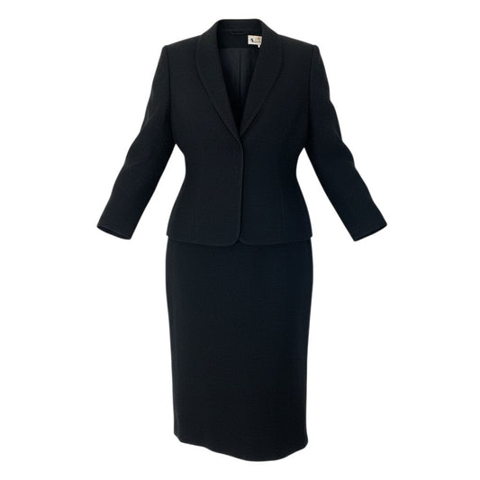 5a12 《美品》 Aquascutum OF LONDON アクアスキュータム アンサンブルワンピース ブラックフォーマル ドッキングワンピース ジャケット レディース 女性用 13 ブラックu02t