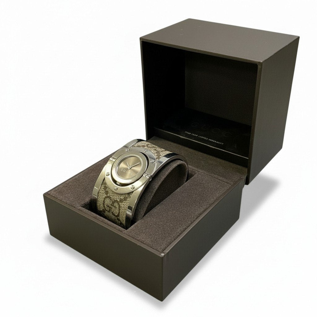 b13【箱有り】GUCCI グッチ GGロゴ トワール バングルウォッチ 腕時計 レディース GG logo bangle type watch ladiesta1