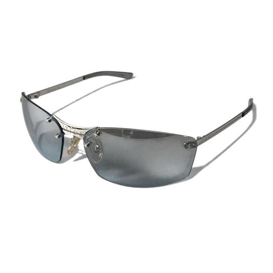 h12【美品】Christian Dior ストリートシック リムレスサングラス 星 65□15 120 グレー レディース 女性用ta1