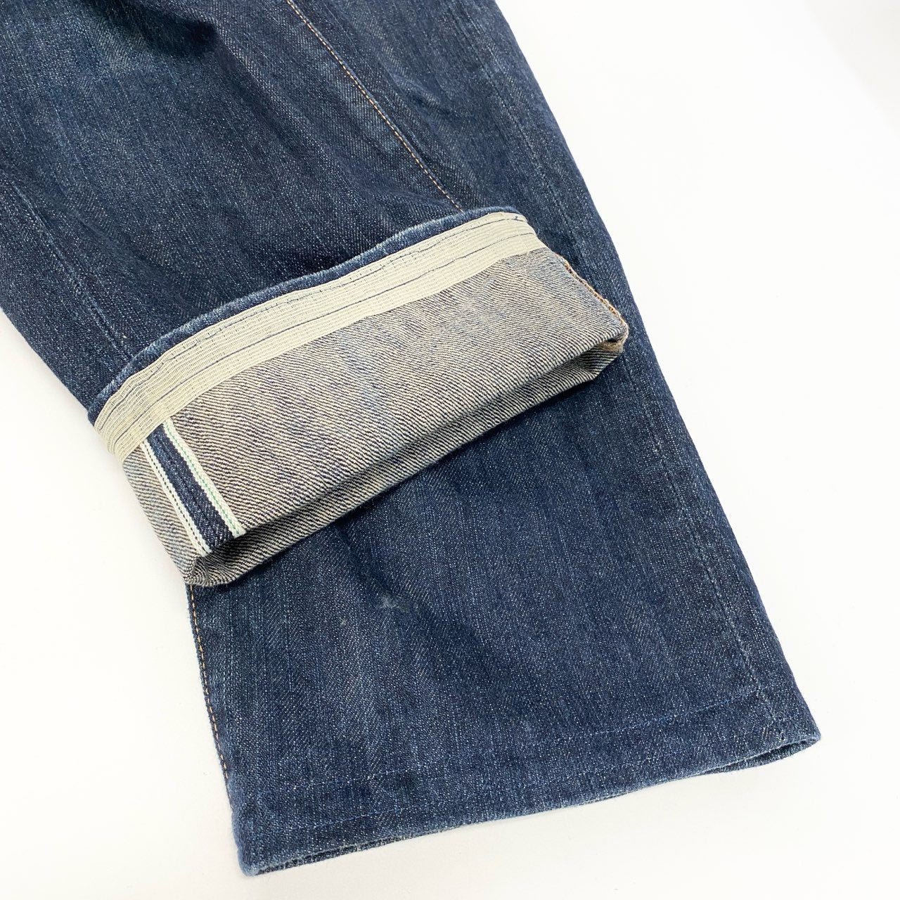 58c5 EVISU エヴィス No2 カモメ デニムパンツ サイズ32 インディゴ イエロー ジーンズ DENIM PANTSt18r