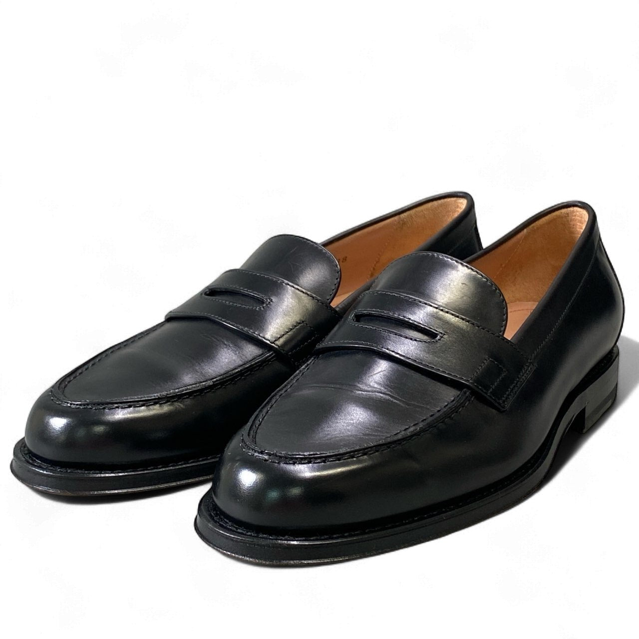 1k18 《美品》 Santoni サントーニ イタリア製 コインローファー レザーシューズ 革靴 58984 N01  38 ブラック leathero07t