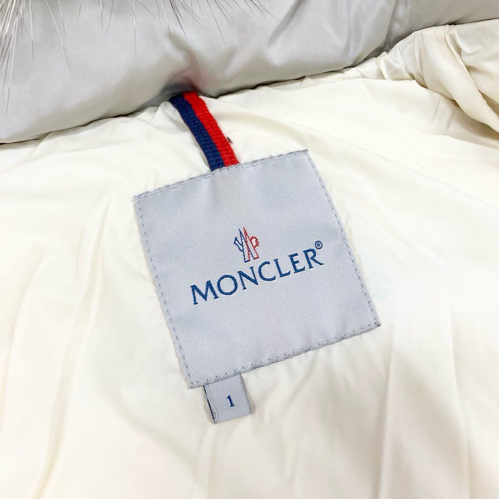 33l24 MONCLER モンクレール シルバーフォックスファー ショートダウンジャケット サイズ1 シルバーグレー ヴィンテージ 希少モデルt18r