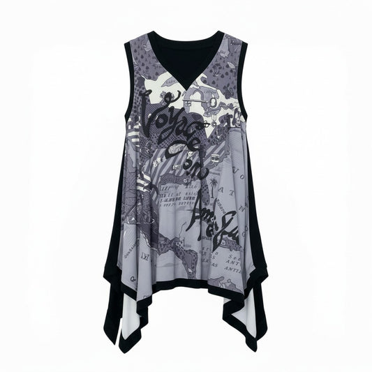 76a28 TOKUKO 1er VOL トクコプルミエヴォル チュニックワンピース ノースリーブ トップス 9 Mサイズ相当 ブラック レディースo07t