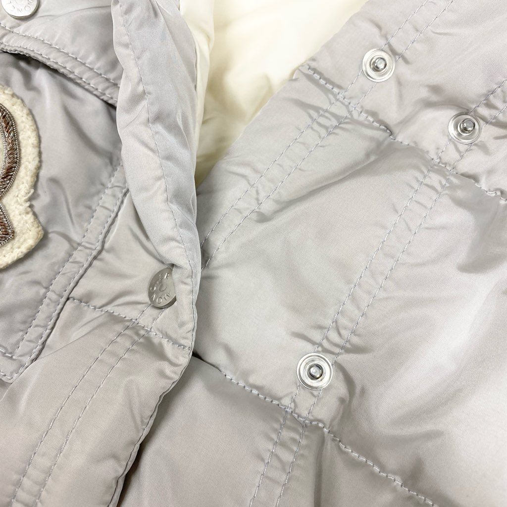 33l24 MONCLER モンクレール シルバーフォックスファー ショートダウンジャケット サイズ1 シルバーグレー ヴィンテージ 希少モデルt18r