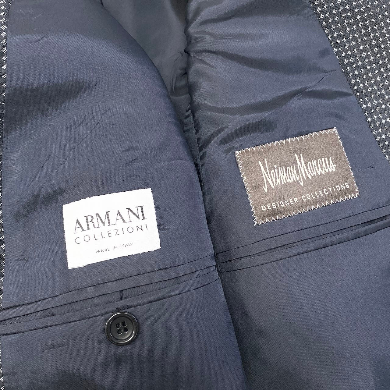 68d30 EMPORIO ARMANI エンポリオアルマーニ JUDE LINE テーラードジャケット シングル 2B  サイズ50 ブラック ホワイト メンズ 紳士服u02t