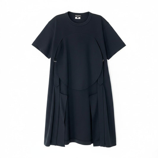 Af6 【美品】 COMME des GARCONS HOMME PLUS コムデギャルソンオムプリュス サスペンダー付 半袖カットソー ロングTシャツ PC-T013 AD2018 サイズS ブラック ポリエステル100％ メンズ 紳士服k02i