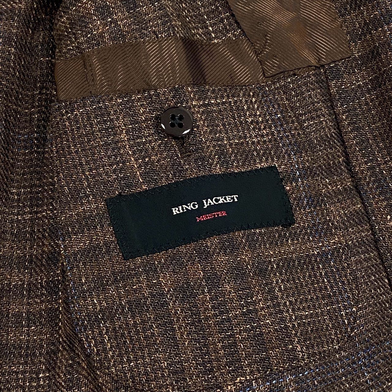 7L12 RING JACKET MEISTAR リングヂャケット マイスター テーラードジャケット サマージャケット ブレザー 46 ブラウン チェック メンズ 男性用u02t