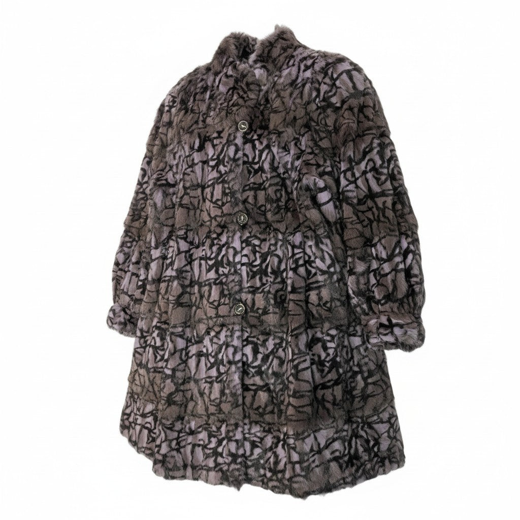 79c26 VALENTINO FUR ヴァレンティノ ファー ダイドリス リバーシブル ロングコート 毛皮コート パープル リスファー レディースu02t