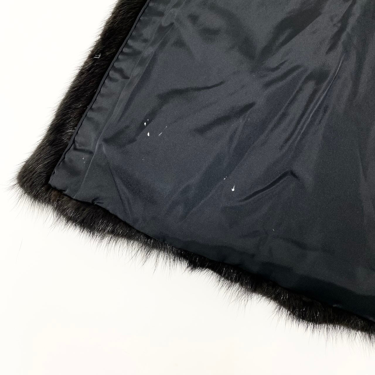 57c24 Moonbat Fur 金タグ ダークミンク ファーコート サイズ11 ブラック 本毛皮 Mink Fur Coat 毛質◎t18r
