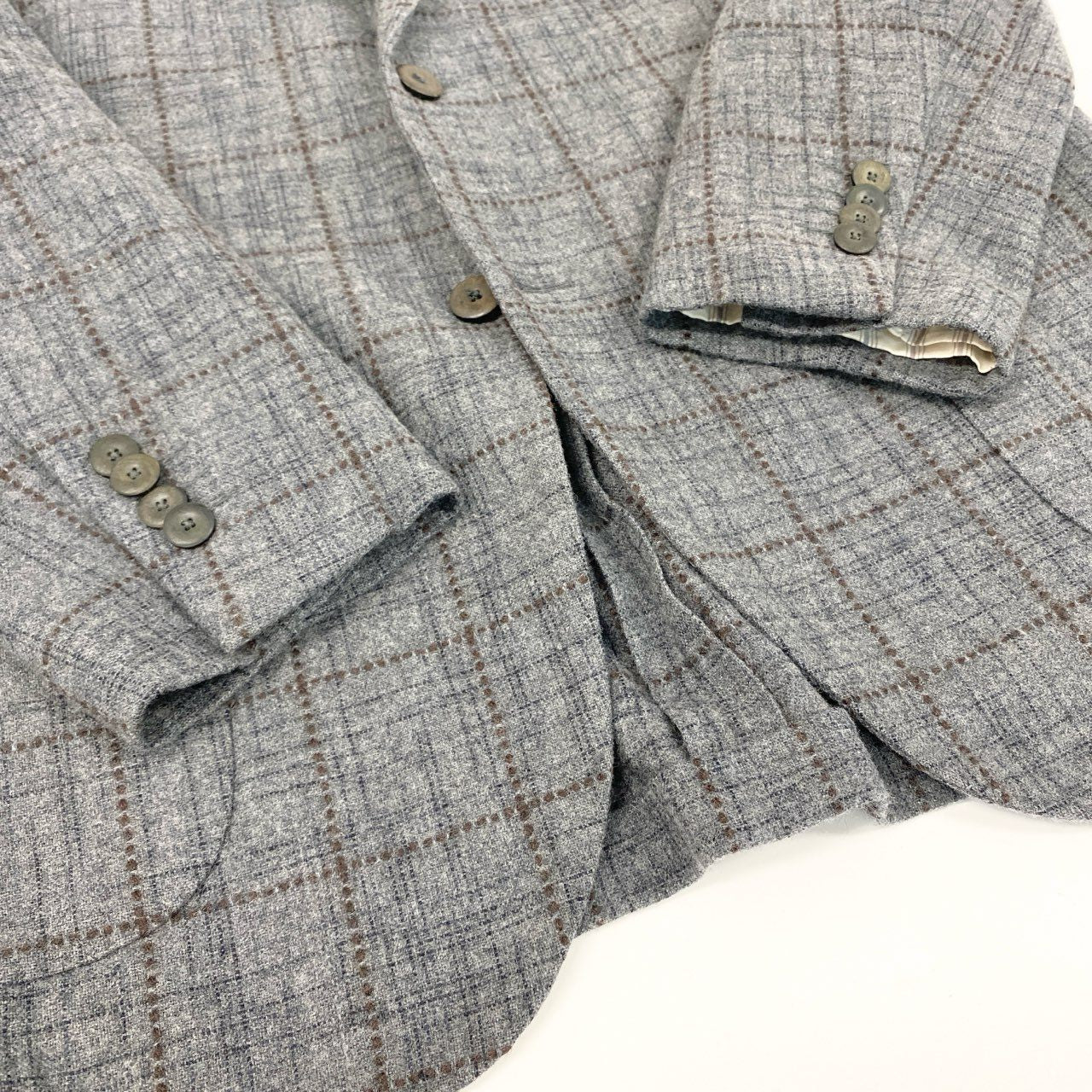 5i12 LARDINI ラルディーニ テーラードジャケット ブレザー IC528AE サイズ52 グレー チェック メンズ イタリア製u02t