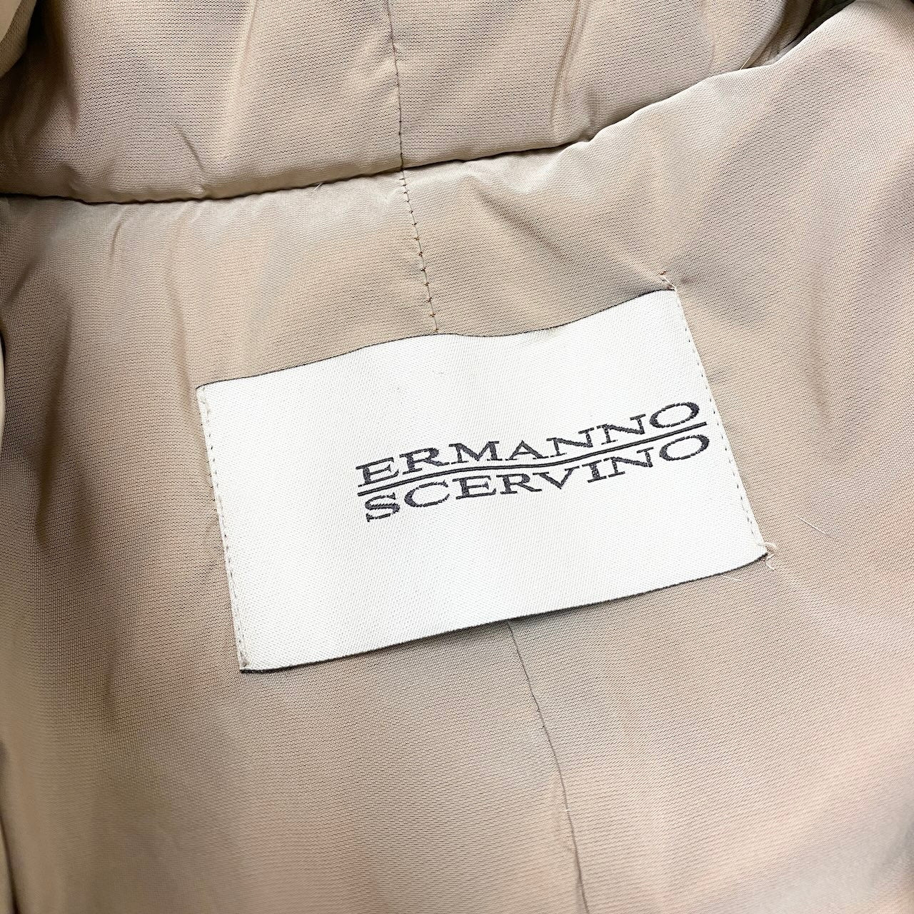 79c26 ERMANNO SCERVINO エルマンノシェルビーノ ダウンコート ダウンジャケット ウエストベルト フーディー アウター 42サイズ ピンクベージュ ポリエステル100％ レディース 女性用u02t