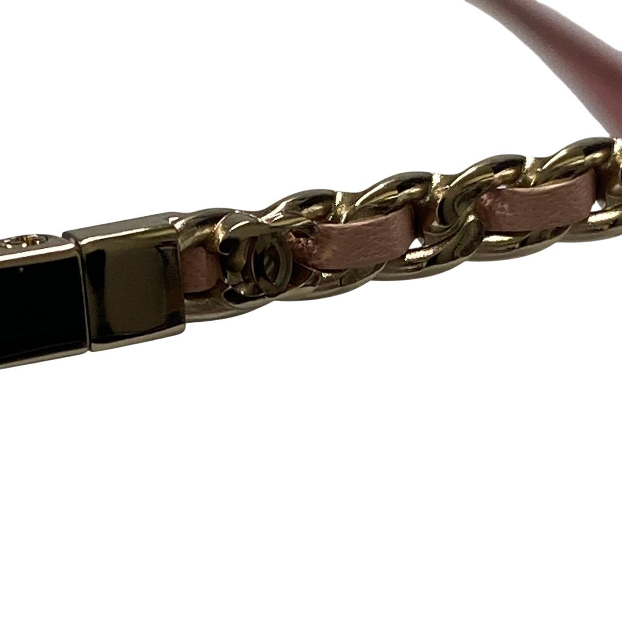 《極美品》 CHANEL シャネル パイロットシェイプ チェーン ティアドロップ サングラス Coco Mark Side Chain Pilot Sunglasses 4219-Q 59□14 ピンク ケース クロス付t18rt18r
