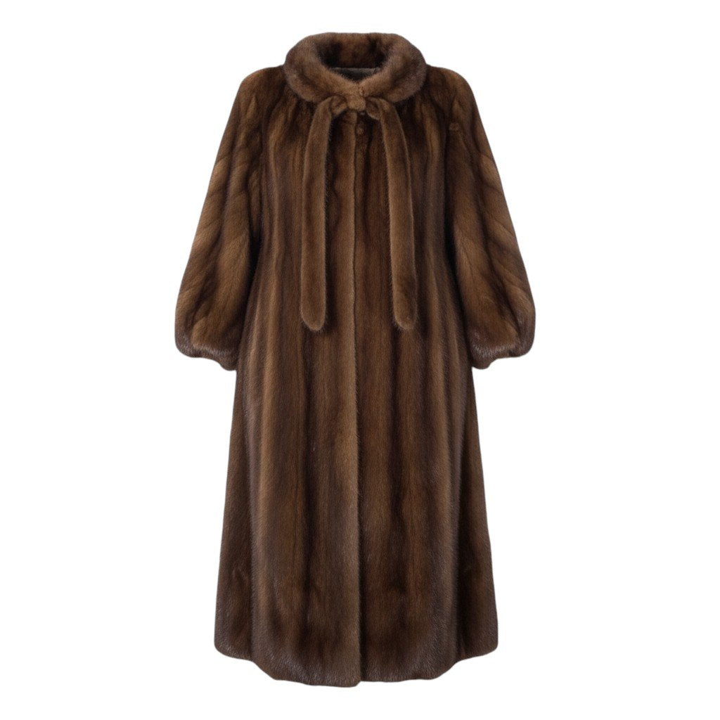 61i24 デミバフミンク 超ロングコート 丈115cm サイズ11 ブラウン 本毛皮 Mink Fur Long Coat リアルファーt18r