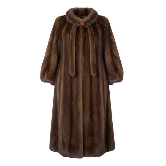 61i24 デミバフミンク 超ロングコート 丈115cm サイズ11 ブラウン 本毛皮 Mink Fur Long Coat リアルファーt18r