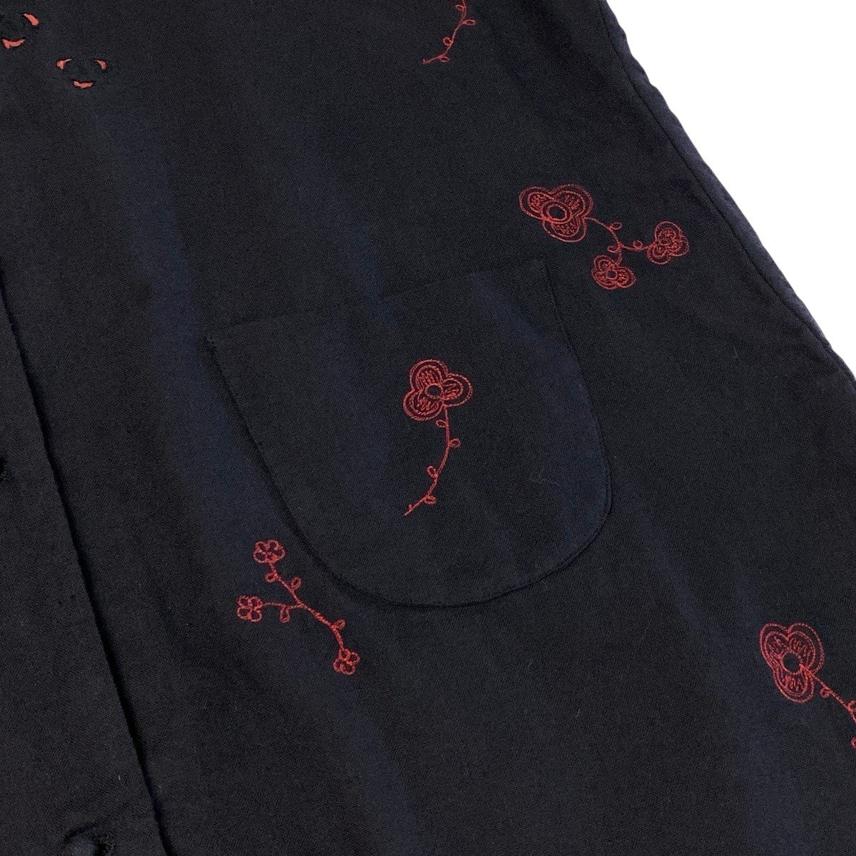 j16 ISSEY MIYAKE HaaT チャイナジャケット チャイナブラウス 花柄刺繍  HA04FT531 2サイズ ブラック コットン100％ レディース 女性用u02t