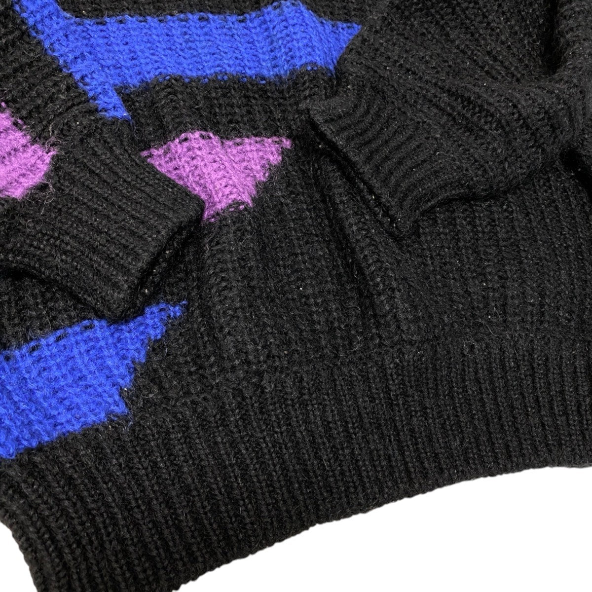 92h3 Christian Dior クリスチャンディオール ドルマンスリーブ ニットセーター ローゲージニット ブラック ブルー パープル レディースo07t