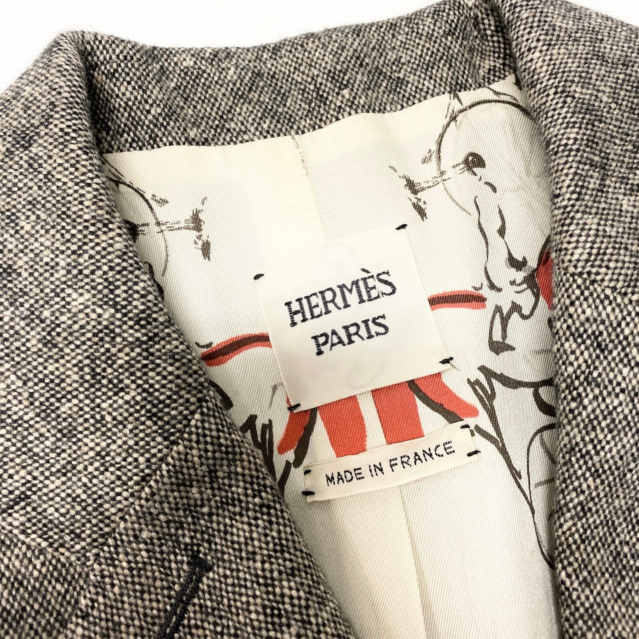 E HERMES エルメス パンツスーツセットアップ テーラードジャケット ボトムパンツ カシミヤ混 裏地シルク 38サイズ ブラウン系 レディース 女性用nu1