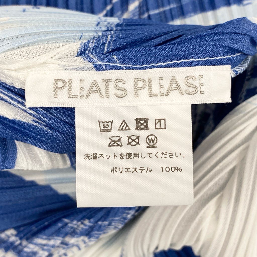 32l24【美品】PLEATS PLEASE プリーツプリーズ シャツワンピース チュニックワンピース 2022 SKY PP21-JJ712 3サイズ ホワイト ブルー ポリエステル100％ レディースk02i