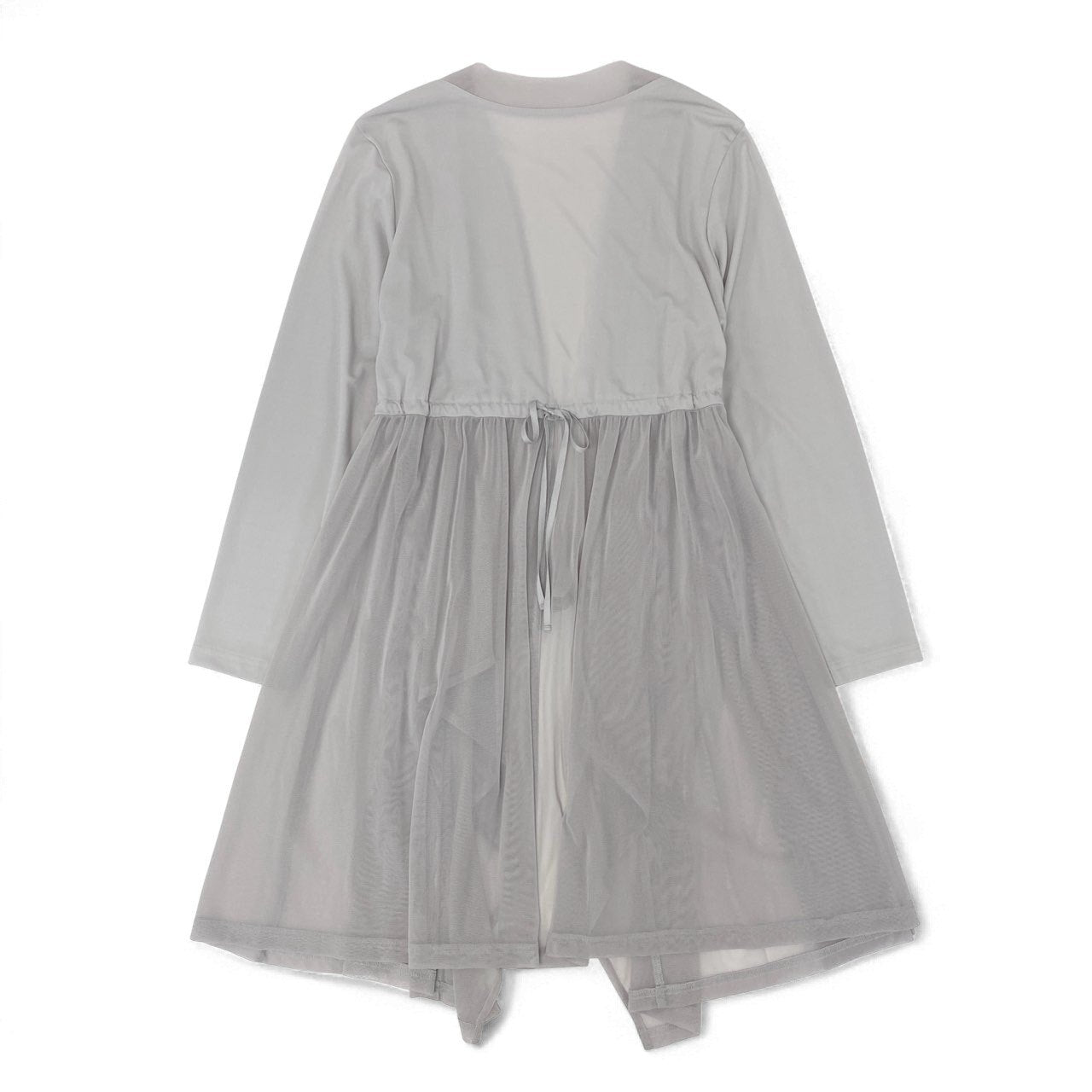 18k20《美品》 TOKUKO 1er VOL トクコプルミエヴォル ロングカーディガン メッシュ切替 ロングスリーブ レディース 女性用 9 ライトグレーu02t