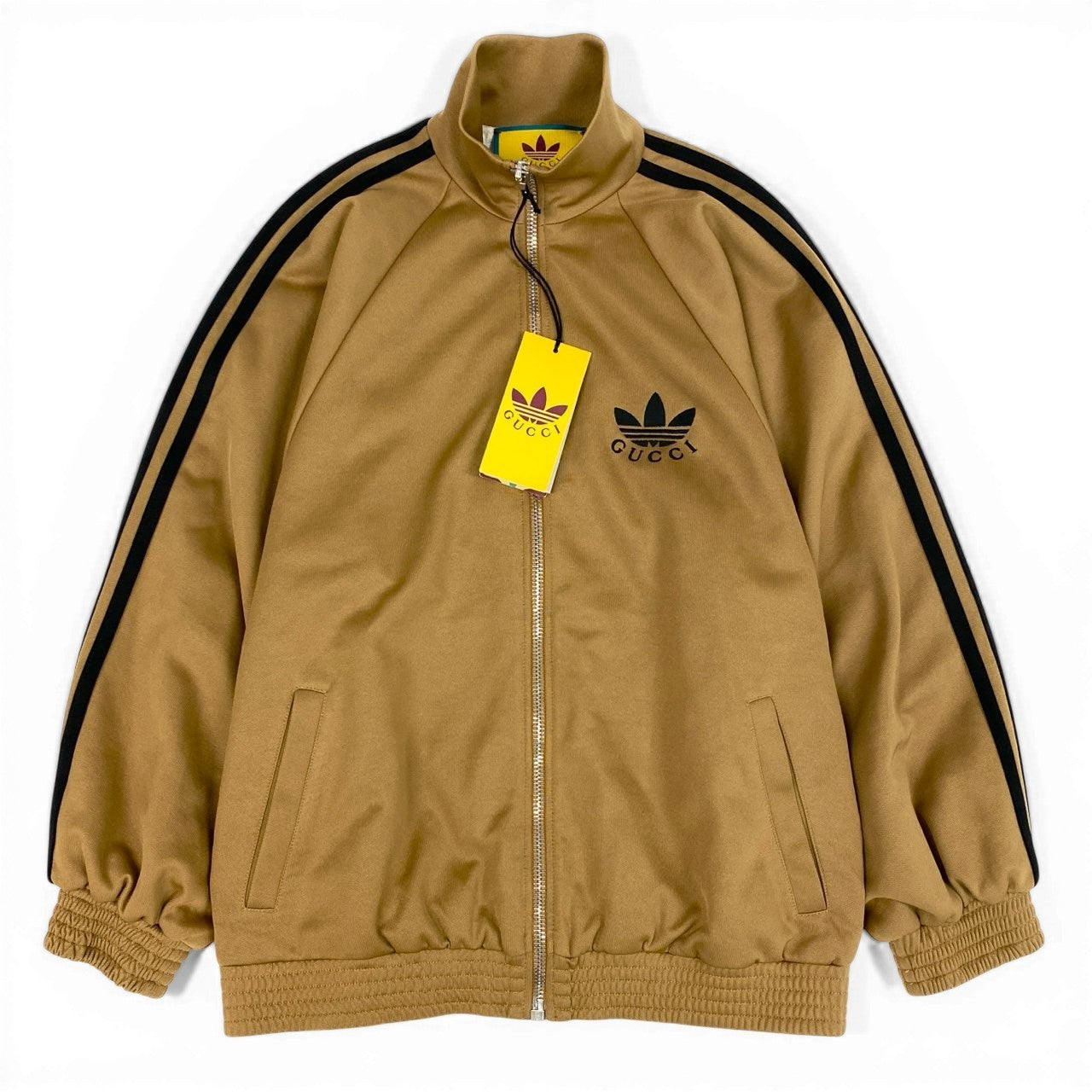 Md7 【新品保管品】GUCCI グッチ × adidas アディダス トラックジャケット  ジャージージップジャケット アウター XSサイズ ベージュ メンズ 男性用o07t