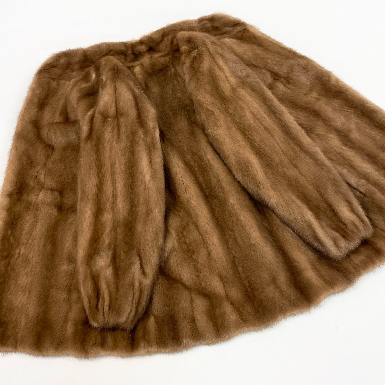 44L10 palody パステルミンク ファーコート サイズ9号 茶系 本毛皮 MINK FUR 毛質◎ 毛並み◎t18r