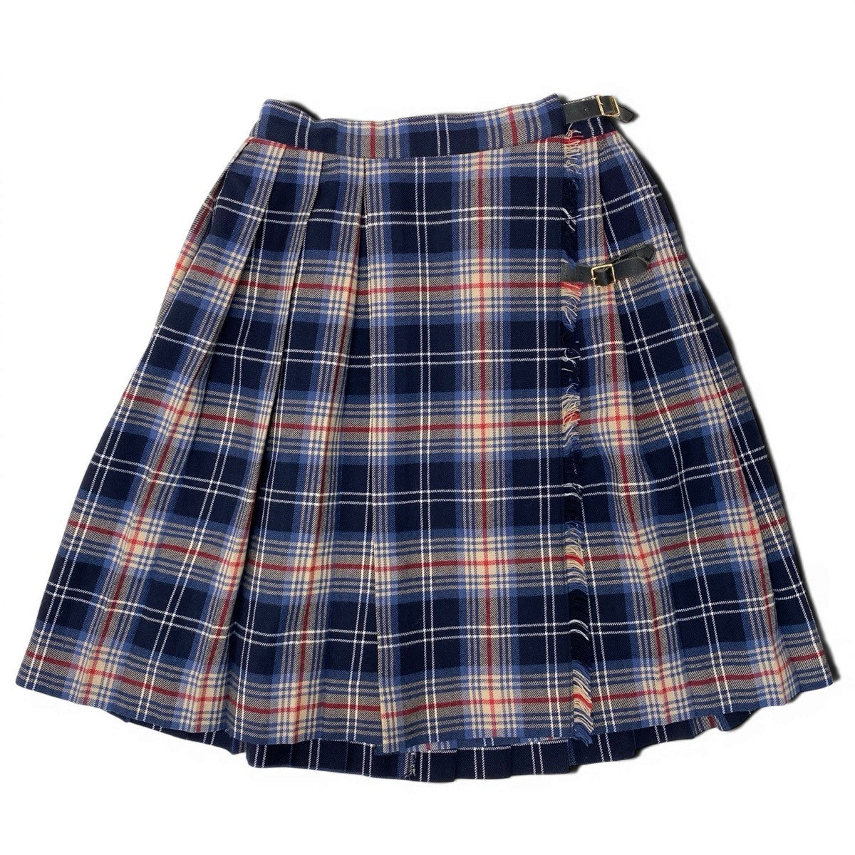 Ig9 BURBERRY バーバリー ラップスカート チェック柄 バックプリーツ サイズS/160 マルチカラー レディースo07t