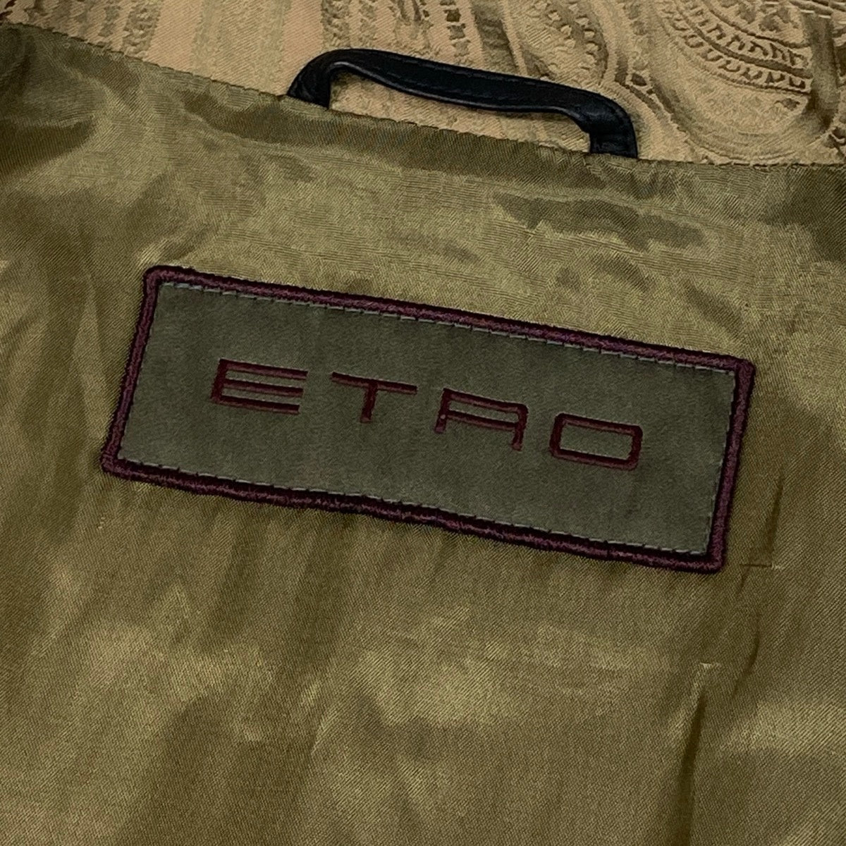 4g2 ETRO エトロ ペイズリー柄 ステンカラーコート 比翼ボタン サイズ50 ベージュ メンズ 紳士服u02t