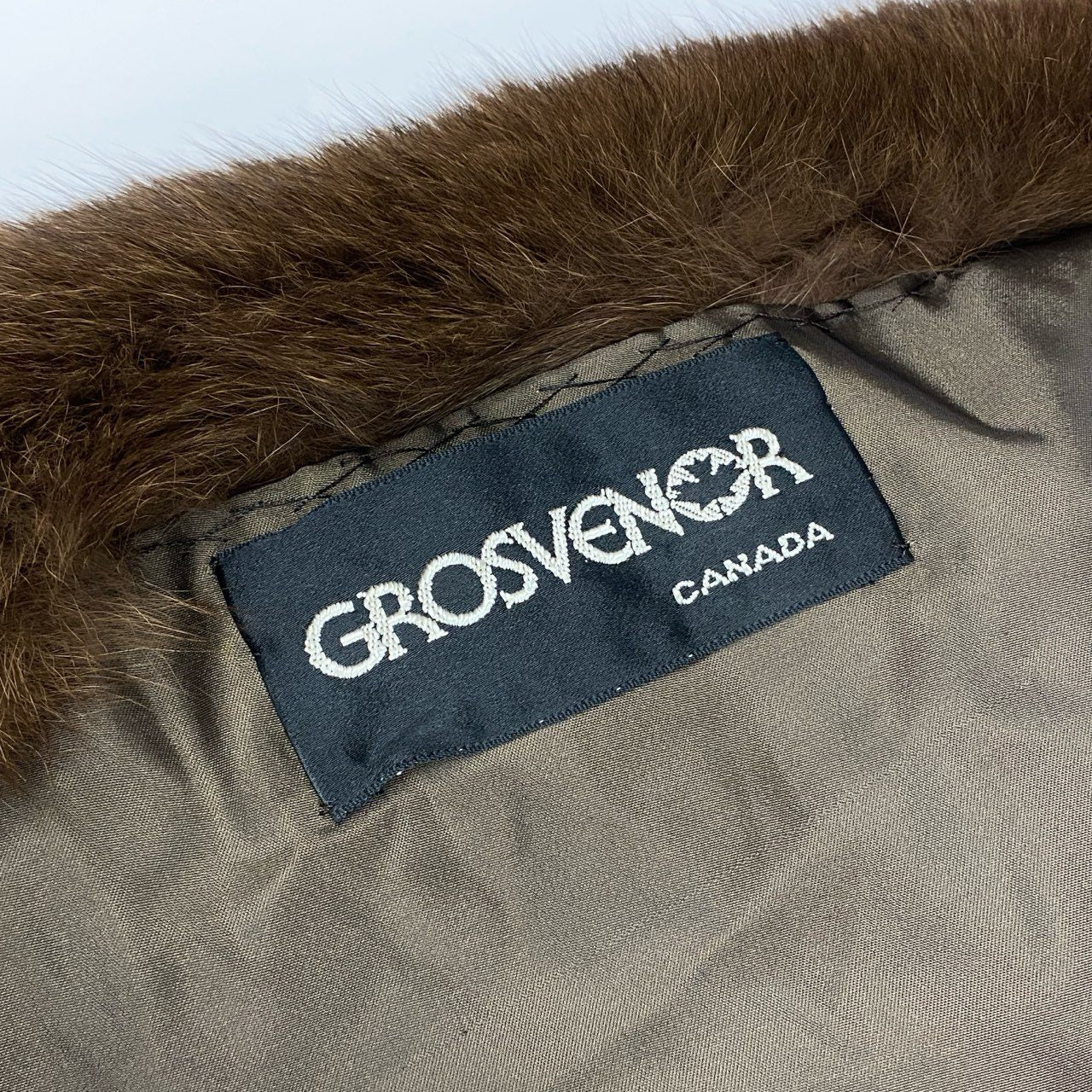 44k14 GROSVENOR グロブナー 毛皮コート ファーコート ミンクファー ファージャケット デミバフミンク 襟フォックスファー MINK FUR/FOX FUR ブラウンu02t