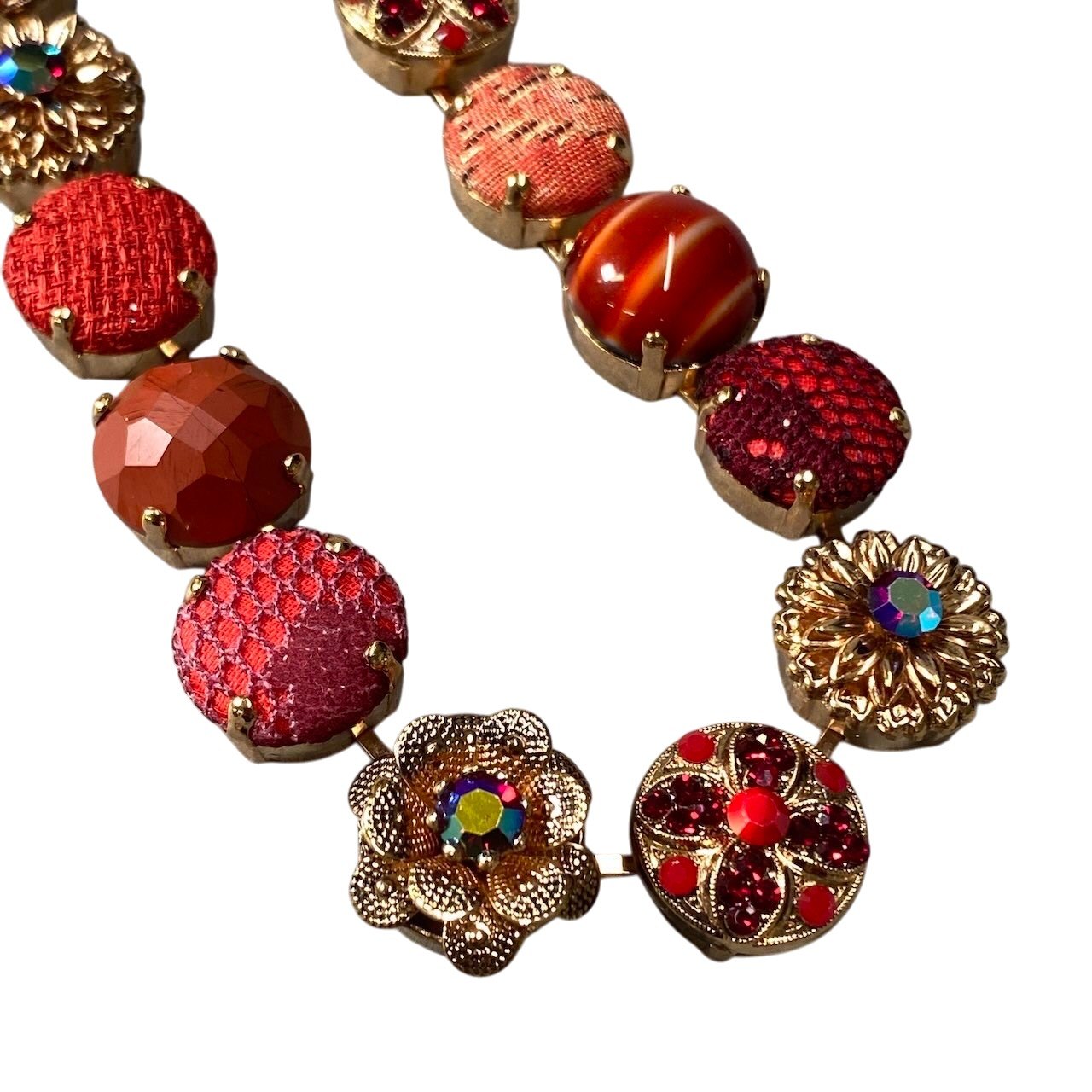 h11 16 《美品》 Mariana マリアナ 天然石 × クリスタル ビジュー レッド アクセサリー ジュエリー アンティークt18r