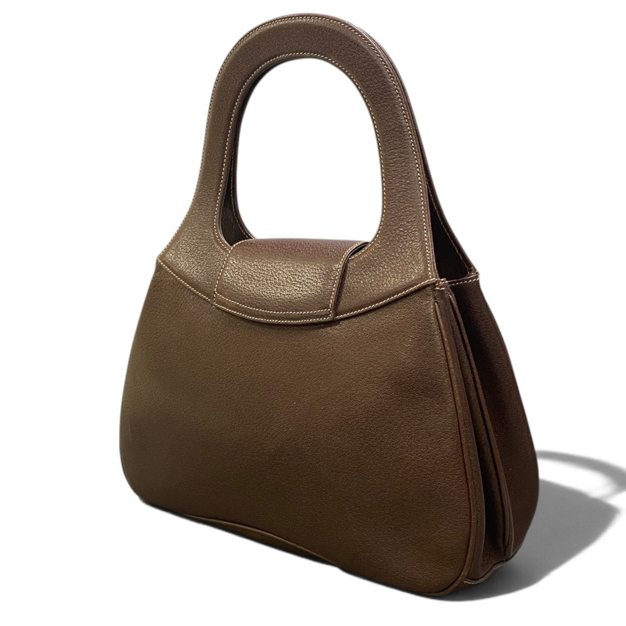 h29 GUCCI ヴィンテージ バンブー ハンドバッグ ブラウン レザー レディース 女性用ta1
