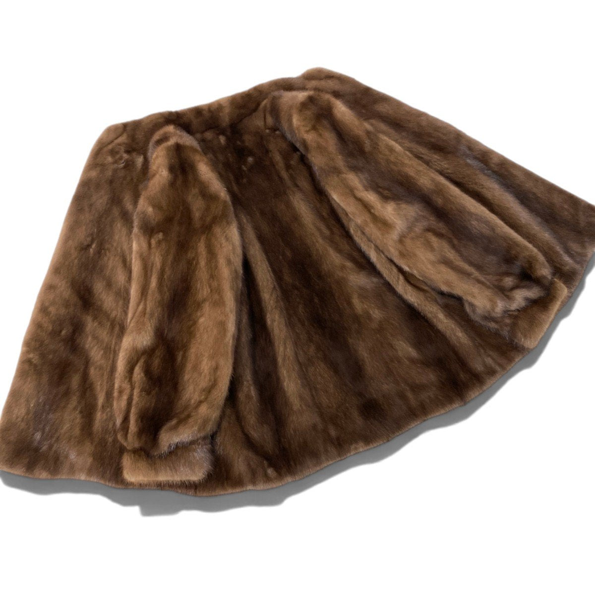 61h19 パステルミンク ファーコート サイズF 茶系 本毛皮 Pastel Mink Fur Coat リアルファーt18r