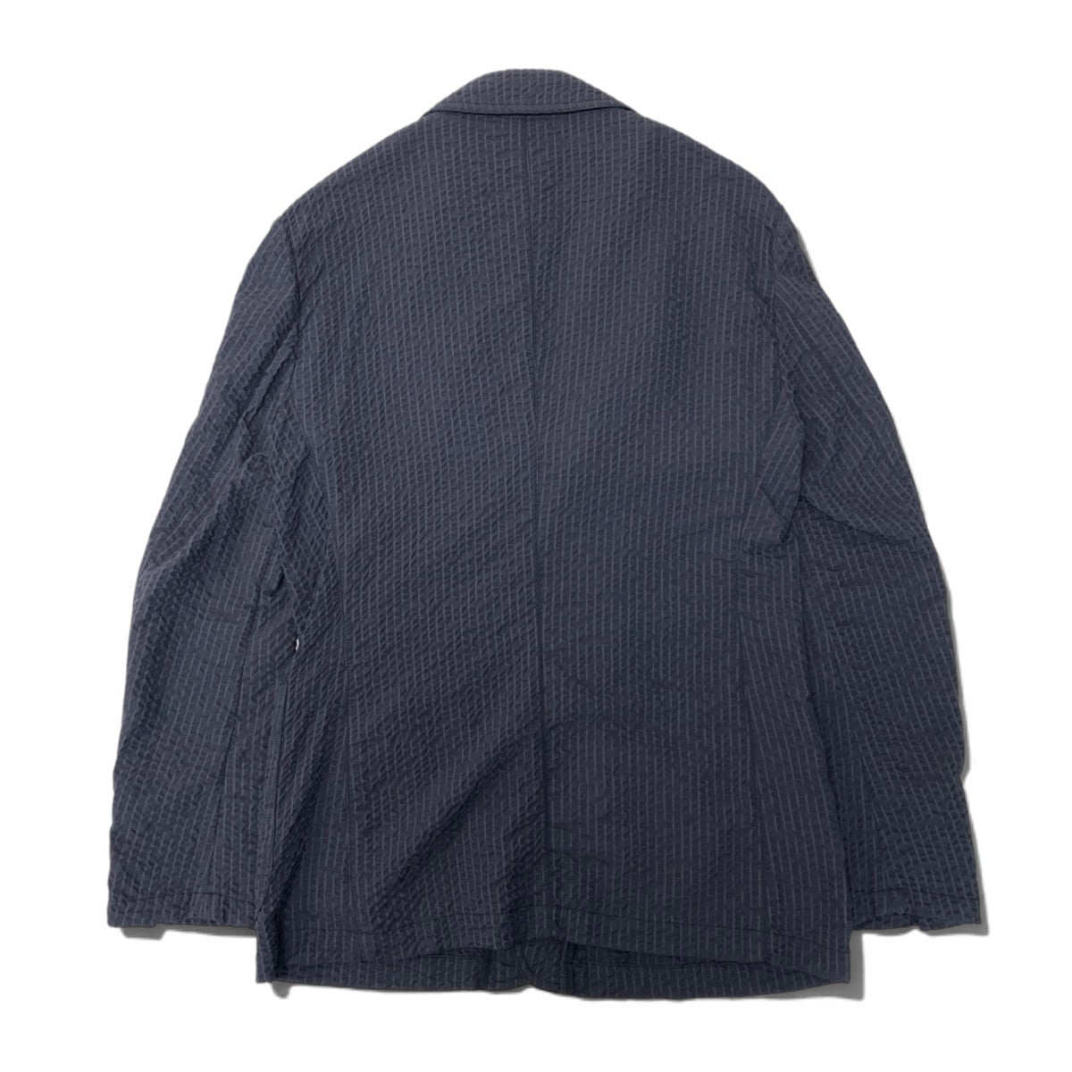 45j8 GIORGIO ARMANI ジョルジオアルマーニ レザータグ 撥水 本切羽 テーラードジャケット ブレザー サイズ48 グレーt18r
