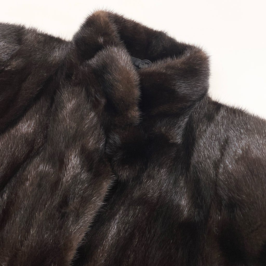 34l24 Terry’s テリーズ デミバフミンク 丈115cm 超ロングコート サイズ12号 ブラウン 本毛皮 MINK FUR 毛質◎t18r