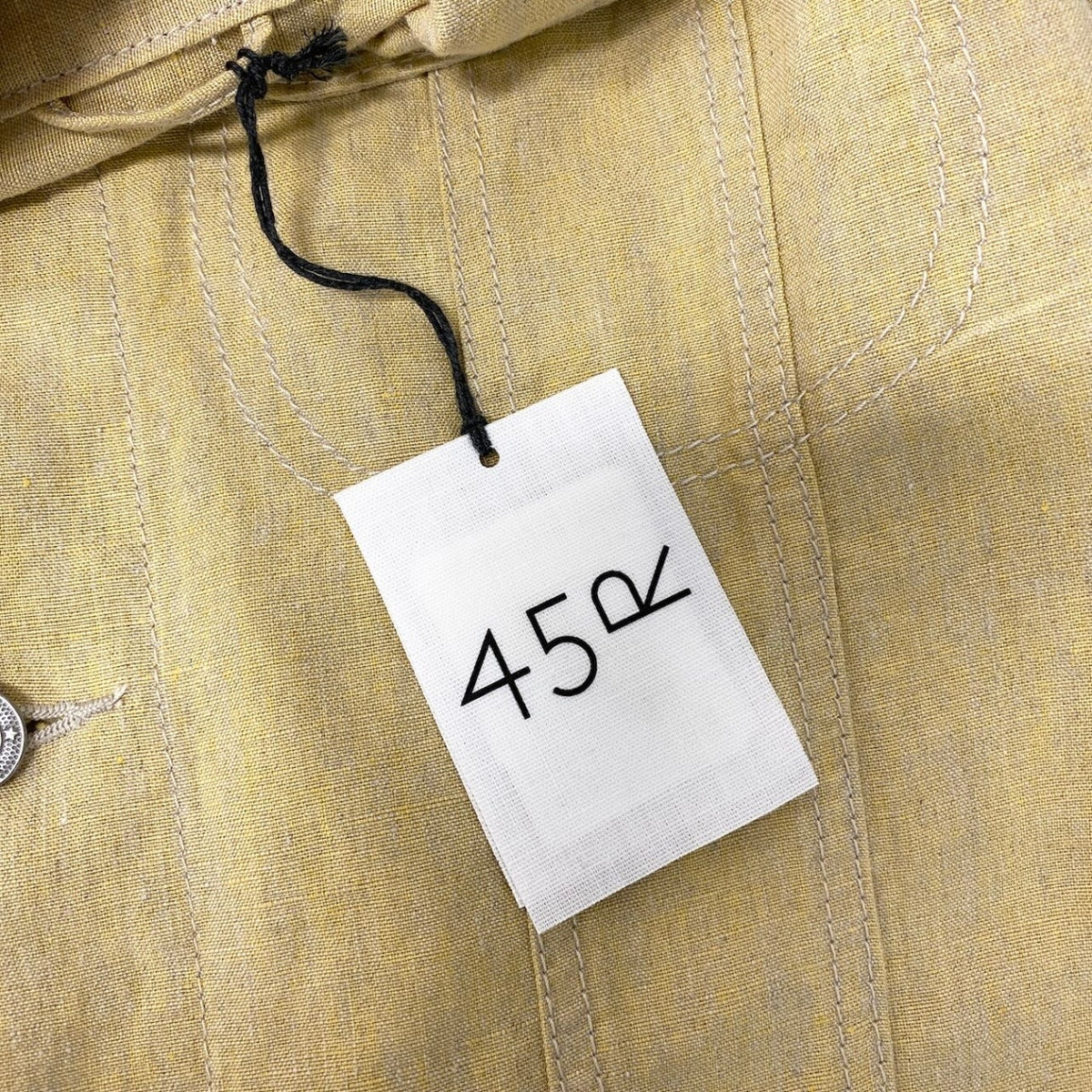 21j15 【未使用タグ付】 45R 45rpm フォーティーファイブアールピーエム 908 Gジャン リネンジャケット 80510092 サイズ02 イエロー 麻100％ レディースu02t