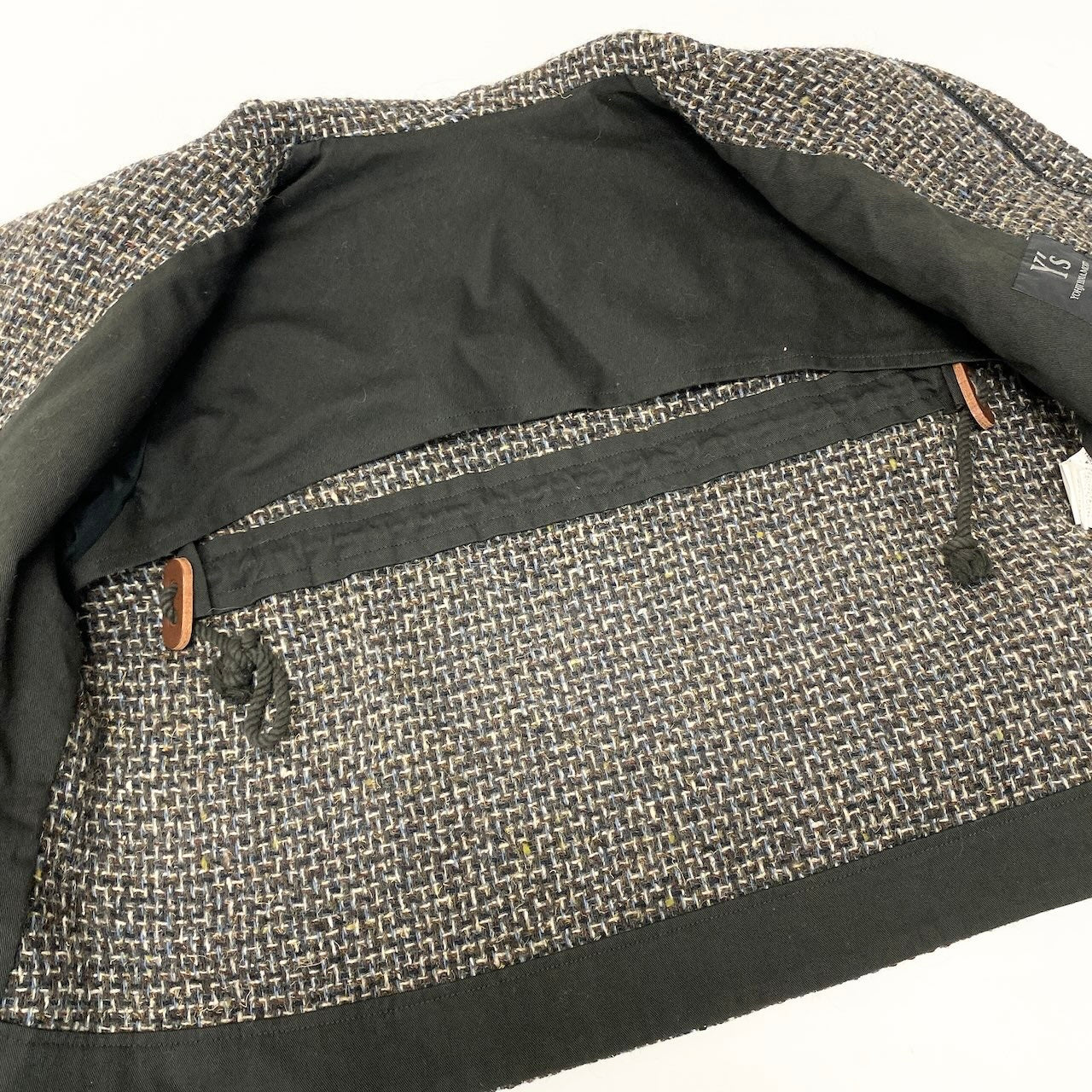 7d24 【美品】Y’s YOHJI YAMAMOTO ワイズ ヨウジヤマモト ツイードジャケット ハイネック ショート丈 アウター 日本製 2サイズ マルチカラー レディース 女性用k02i
