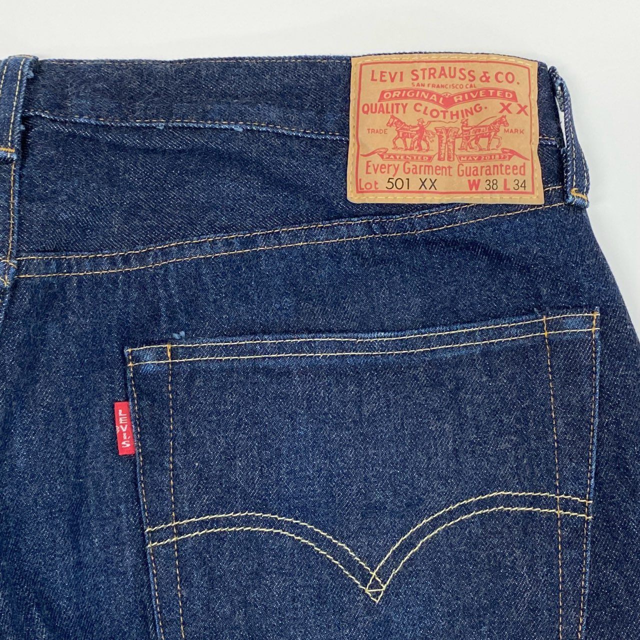 12i26 《美品》LEVIS リーバイス 501XX復刻 デニムパンツ ジーンズ ボトムス ボタン裏3015 50155-0079 W38  L34 濃紺 インディゴ メンズk02i