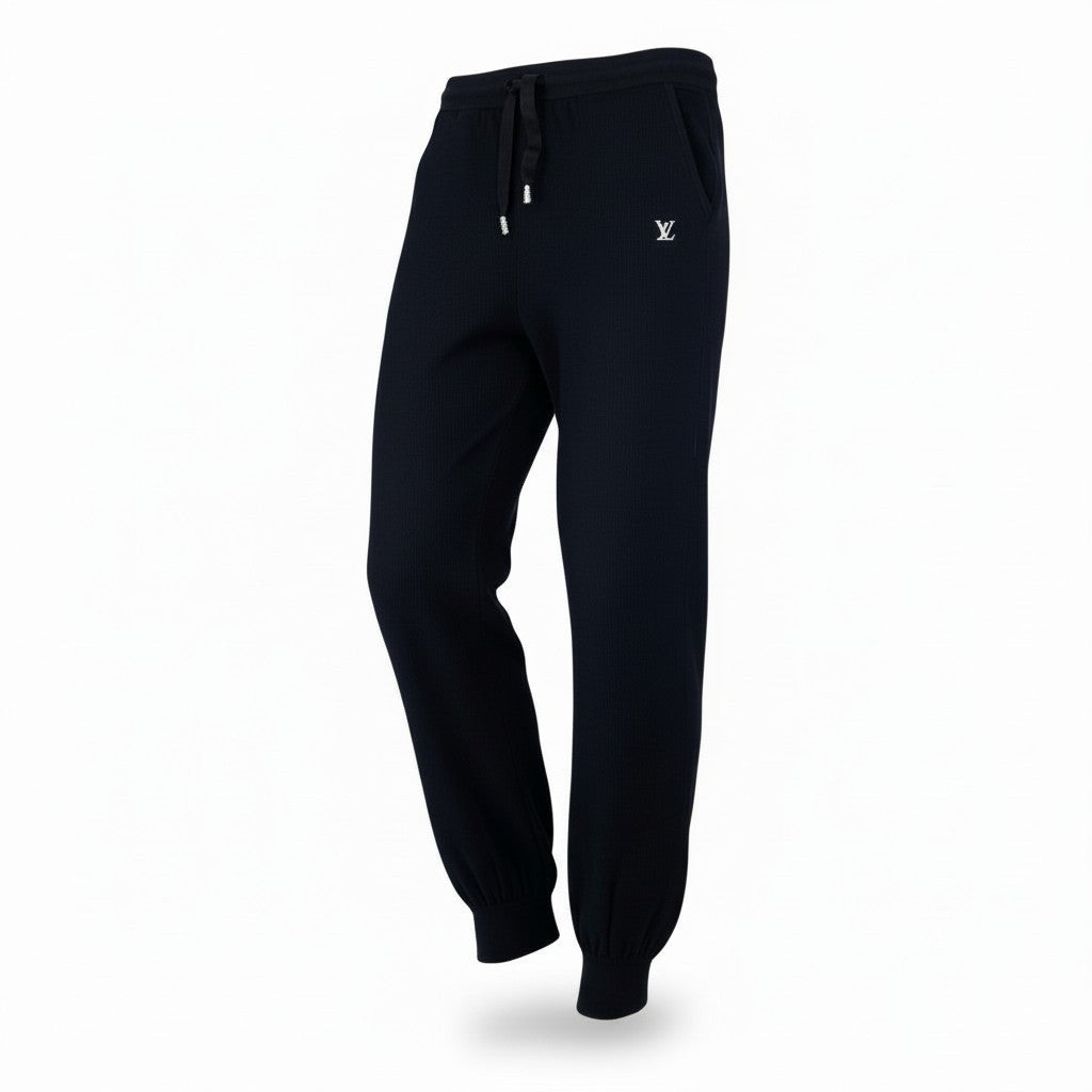 Id2 《極美品》 LOUIS VUITTON ルイヴィトン × 草間彌生 LV ニットスウェットパンツ LV Knit Sweat Pants サイズL ブラック Yayoi Kusamat18r