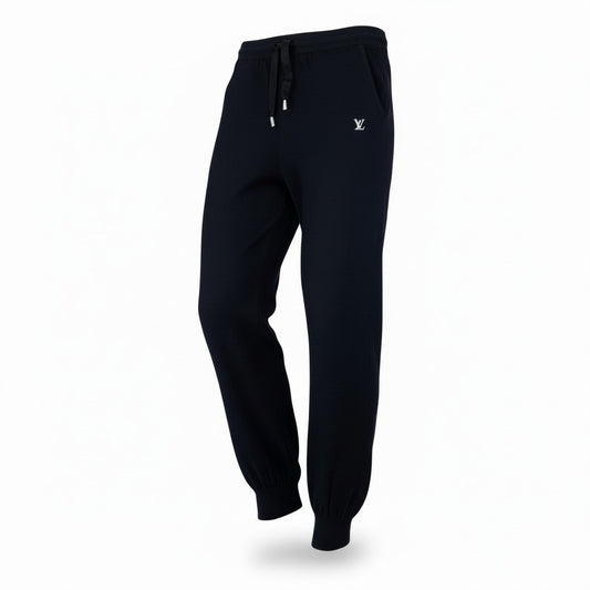 Id2 《極美品》 LOUIS VUITTON ルイヴィトン × 草間彌生 LV ニットスウェットパンツ LV Knit Sweat Pants サイズL ブラック Yayoi Kusamat18r