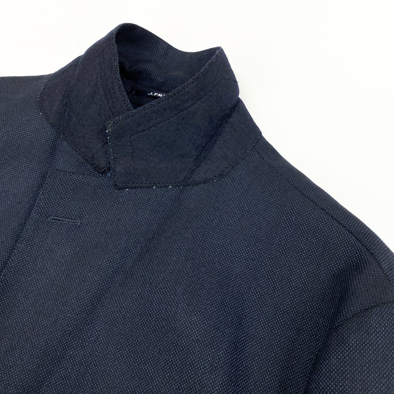 37a19 【美品】 J.PRESS Jプレス ジェイプレス テーラードジャケット アンコンジャケット ウールブレンド〇 メンズ 紳士服 サイズL ネイビーu02t