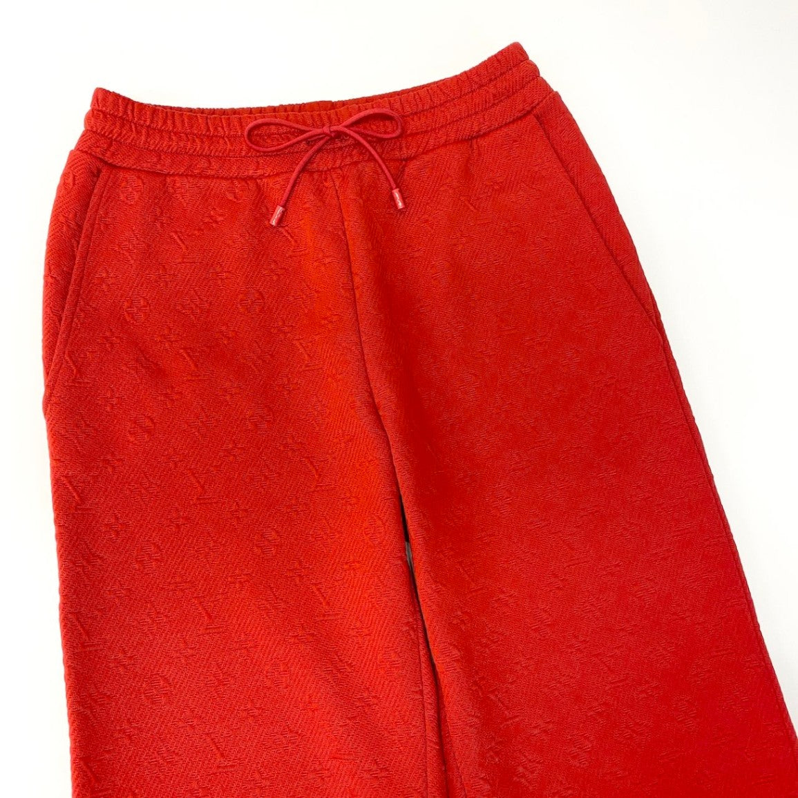 Id15 LOUIS VUITTON ルイヴィトン LV モノグラム ジョガーパンツ Monogram Joggers Pants サイズM レッドt18r